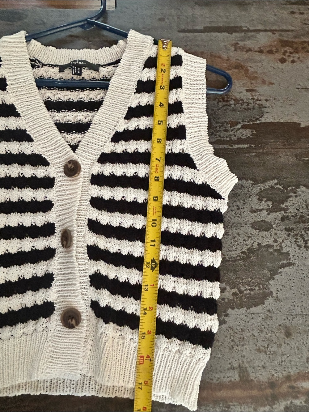 Lulus Stylish Instinct Striped Crochet Sweater Vest XS (Fits S) - Picture 7 of 7